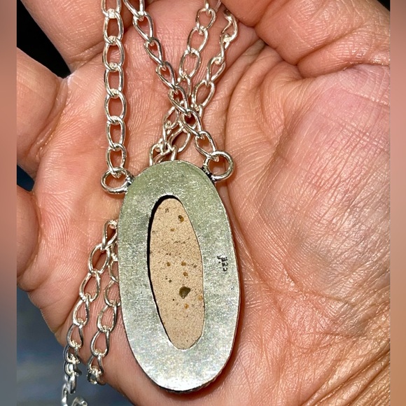 Dendritic Fossil Pendant Necklace 15” - 17” - Picture 4 of 9